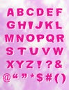 Pink Whimiscal Block Font with Shadow