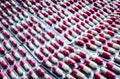 Pink-white antibiotic capsule pills in blister pack. Antibiotics drug resistance. Pharmaceutical packaging industry. Global health Royalty Free Stock Photo