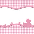 Pink and White Baby Frame for your message Royalty Free Stock Photo