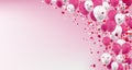 Pink White Balloons And Confetti Hearts Header Royalty Free Stock Photo