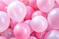 Pink and White Balloons Floating in the Air, A Festive Celebration, The phrase happy birthday is displayed on pink balloons,