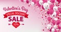 Pink White Balloons Header Valentines Day Sale Royalty Free Stock Photo