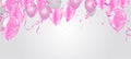 Pink and white balloons and on the white background. Eps 10 vector file Royalty Free Stock Photo