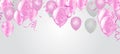 Pink and white balloons and on the white background. Eps 10 vector file Royalty Free Stock Photo