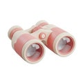 Pink and White Binoculars with Clear Lenses on White Background optics viewing Royalty Free Stock Photo