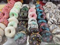 Pink White and Black Donuts Royalty Free Stock Photo