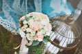 Pink and white bride's bouquet