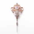 Ornate Pink And White Hairclip Inspired By Tsar - Fine Art Nouveau Style