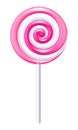 Pink and white candy. Strawberry lollipop. Royalty Free Stock Photo