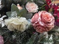 Pink And White Christmas Rose Decorations