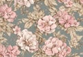 Pink and white colored flowers on slate grey background Generative AI Royalty Free Stock Photo