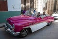 Classic convertible taxi on a street in old Havana. Cuba. Royalty Free Stock Photo
