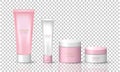 Pink and white cream tubes and jars template for logo design