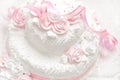 Pink and white delicious luxurious wedding cake Royalty Free Stock Photo