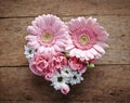 Pink and white flowers heart Royalty Free Stock Photo