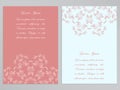 Pink and white flyers with ornate floral pattern