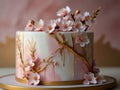 pink and white fondant blossoms, watercolor background