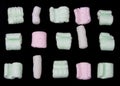 Pink, White and Green Packing Peanut Foam Royalty Free Stock Photo