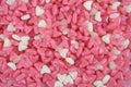 Pink and white heart shape jelly candy