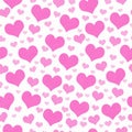 Pink and White Hearts Tile Pattern Repeat Background