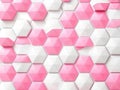 Pink and White Hexagon Pattern Royalty Free Stock Photo