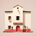 Pink And White House: A Mediterranean-inspired Maya Rendering Royalty Free Stock Photo