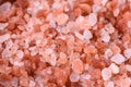 Pink and white large Himalayan salt in a white saucer