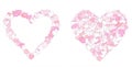 Pink and white love heart symbols