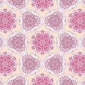 A pink and white mandala geometric design pattern background Royalty Free Stock Photo
