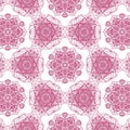 A pink and white mandala geometric design pattern background Royalty Free Stock Photo