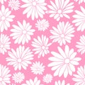 Pink and White Margaret Flower Floral Textile Pattern Background Royalty Free Stock Photo