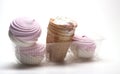 Pink and white marshmallows on white background/two-layer marshmallow/ objects