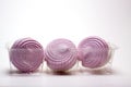 Pink and white marshmallows on white background/two-layer marshmallow/ objects