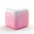 Pink and White Gradient Cube, 3D Render. A soft, pastel pink and white cube with a subtle gradient Royalty Free Stock Photo