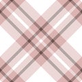 Pink white plaid pattern vector. Herringbone diagonal tartan check plaid.