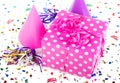 Pink with White Polka Dot Present Royalty Free Stock Photo