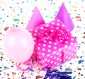 Pink with White Polka Dot Present Royalty Free Stock Photo