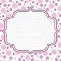 Pink and White Polka Dot Thank You Frame Background Royalty Free Stock Photo
