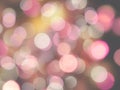 pink and white round soft glowing blurred lights abstract on a black background Royalty Free Stock Photo