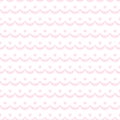 Pink and white scalloped lacy edge embroidery, seamless pattern, vector