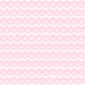 Pink and white scalloped lacy edge embroidery, seamless pattern, vector