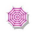 Pink and white striped beach umbrella