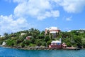 Pink and White Stucco on Tropical Island