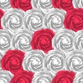 Pink and white swirl tiling