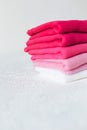 Pink and white textile on white background Royalty Free Stock Photo