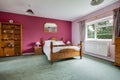 Pink and white traditional bedroom