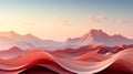 A pink and white wavy hills