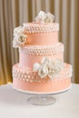 Pink and white wedding cake Royalty Free Stock Photo