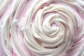 Pink and white whipped cream swirl texture, close-up Royalty Free Stock Photo