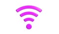 Pink wifi symbol. 3D Render Illustration